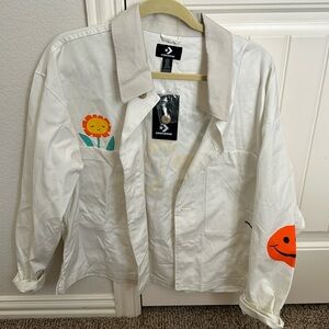 Converse Much Love Lightweight Shop Jacket Egret, Size Medium